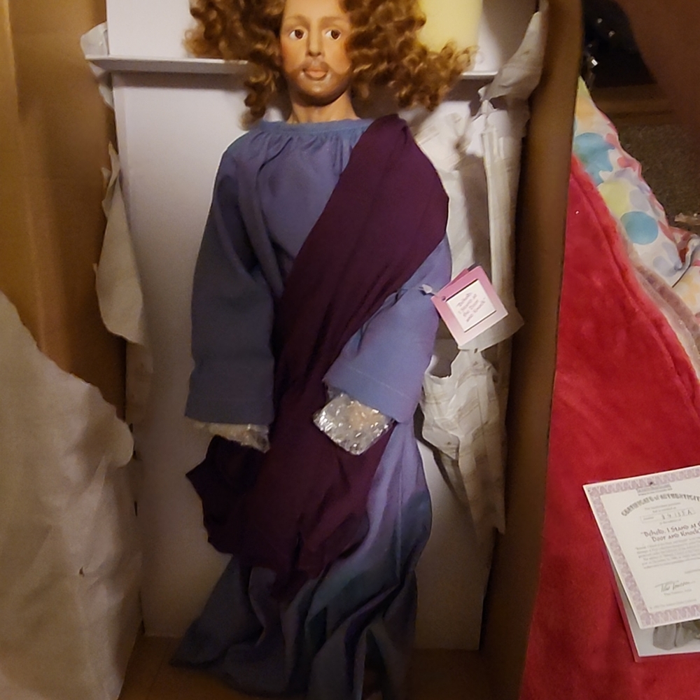 Biblical figure with display